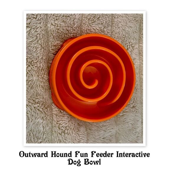 Outward Hound Fun Feeder Interactive Dog Bowl, Orange - Picture 1 of 4